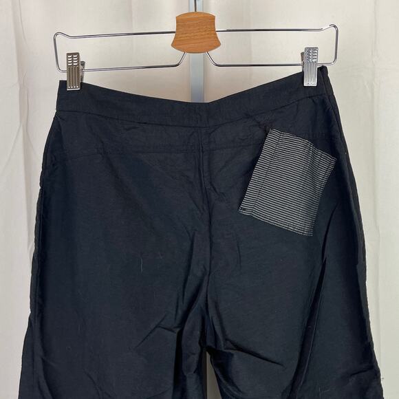SUN LIGHT Paris Artsy Zip Fly Wide Leg Cropped Pants Lightweight Black EST S XS - Picture 6 of 9